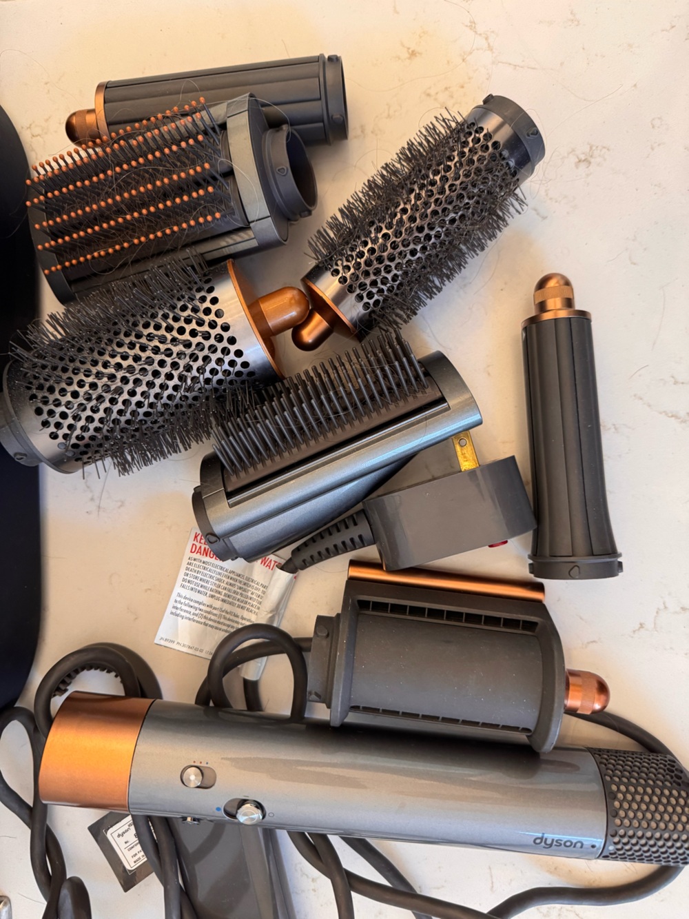 Dyson Hair Multi-Tool Set in Gunmetal Gray and Copper